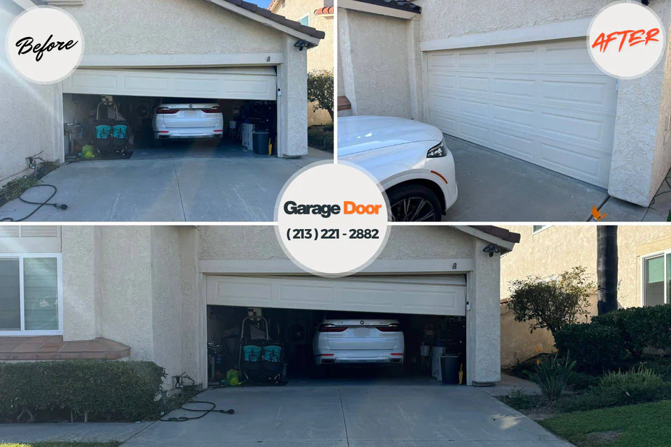 Before and after: garage door repair Sunset Hills, MO